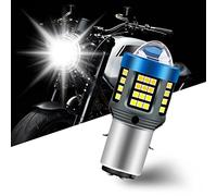 yifengshun H6 LED Moto Phare Ampoules Super Bright Blanc+Blanc BA20D Ampoule LED Moto 12-80V Pour Moto Feux De Route Et Feux De Croisement Tout-En-Un Plug And Play 25W 6000K 1Pcs
