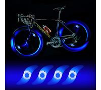 Yifengshun Lot de 4 lumières LED pour Roue de vélo, Lampe LED étanche pour Roue de vélo avec 3 Modes de clignotement, Lampe LED pour Roue de vélo pour Adulte et Enfant (Bleu)