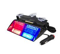 yifengshun Rouge& Bleu LED application de la loi d'urgence balise danger stroboscopique lumières haute luminosité 16 LED 12 V voyant d'avertissement pour camion remorque Interio