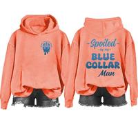Yifinomi Spoiled By My Blue Collar Sweat-shirt et sweat à capuche pour homme, col bleu, cadeau pour homme, Hami Orange-1, M