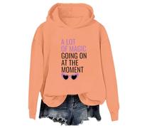 Yifinomi Sweat à capuche « A Lot of Magic Going On at The Moment », « A lot of Magic Going On at The Moment », Orange-1, L