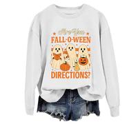 Yifinomi Sweat à capuche « Are You Fall O Ween Directions » pour professeur fantôme, blanc, S