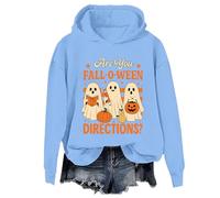 Yifinomi Sweat à capuche « Are You Fall O Ween Directions » pour professeur fantôme, Carolina Blue-1, XL