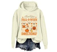 Yifinomi Sweat à capuche « Are You Fall O Ween Directions » pour professeur fantôme, Jaune crème-1, XXL