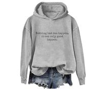 Yifinomi Sweat à capuche « It Can Only Good Happen » « Nothing Bad Can Happen It Can Only Good Happen », Gris-1., S
