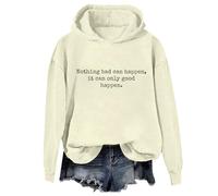 Yifinomi Sweat à capuche « It Can Only Good Happen » « Nothing Bad Can Happen It Can Only Good Happen », Jaune crème-1, XL