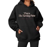 Yifinomi Sweat à capuche « This Is The Turning Point » pour homme et femme, Noir 1, XXL