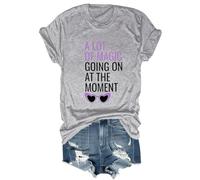 Yifinomi T-shirt à col en V « A Lot of Magic Going On at The Moment », gris, 3XL