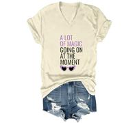 Yifinomi T-shirt à col en V « A Lot of Magic Going On at The Moment », Jaune crémeux - V, XXL