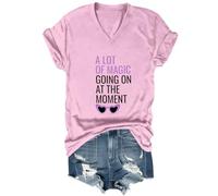Yifinomi T-shirt à col en V « A Lot of Magic Going On at The Moment », Rose-V, XXL