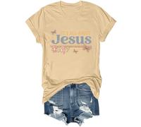 Yifinomi T-shirt « It's All About Jesus » T-shirt à col en V avec inscription « It's All About Jesus » pour femmes et hommes, kaki, XXL