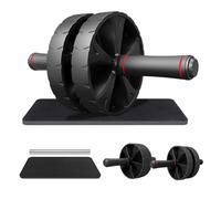 YIFMOO Ab Wheel Roue abdominale pour la maison avec tapis de genoux, roue abdominale antidérapante à double roue pour débutants, avancés et professionnels