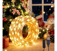 YIFMOO Guirlande lumineuse LED USB, 20 m, 200 LED, étanche, avec interrupteur, micro fil de cuivre, pour l'extérieur et l'intérieur, pour bricolage, Noël, chambre, fête, mariage, blanc chaud