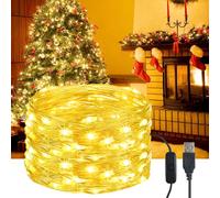 YIFMOO Guirlande lumineuse LED USB, 5 m, 50 LED, étanche, avec interrupteur, micro fil de cuivre, guirlande lumineuse pour l'extérieur et l'intérieur pour bricolage, Noël, chambre, fête, décoration de