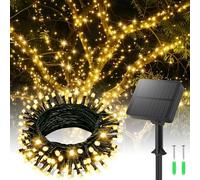 YIFMOO Guirlande lumineuse solaire d'extérieur - 80 LED - 8 m - Avec 8 modes - Étanche IP65 - Résistante aux intempéries - Blanc chaud - Pour balcon, jardin, fête, terrasse