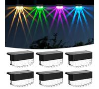 YIFMOO Lot de 6 lampes solaires pour extérieur - 8 couleurs d'éclairage et changement de couleur - Lampes solaires LED pour clôture, terrasse, mur, escalier, décoration