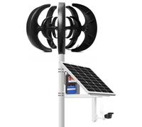 YIGECHENXIN 12v, Générateur d'éolienne à axe Vertical 12V-220V 4000W à 5 pales en Forme de Lanterne, kit générateur pour énergie Solaire et Batteries, pour Maison et Camping