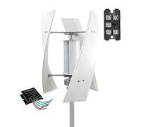 YIGECHENXIN 12v, Générateur d'éolienne à axe Vertical 12V 24V 48V sans Bruit, éolienne à lévitation magnétique 16000W avec contrôleur MPPT pour éclairage Domestique et de Rue (Blanc)