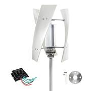 YIGECHENXIN 12v, Générateur Éolien à Axe Vertical 19000W, Turbine Éolienne 12V-220V avec Contrôleur de Charge, Générateur Éolien Convient pour Système Hybride Solaire et Éolien (Blanc)