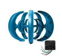 YIGECHENXIN 220v, Kit d'éolienne Verticale 1200W à 5 pales, générateur à Aimant Permanent AC triphasé, avec contrôleur, pour système Hybride éolien Solaire (Bleu)