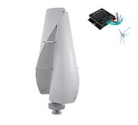 YIGECHENXIN 24v, Générateur Portable Éolienne à Spirale Verticale 18000W 12V 24V 48V 2 Lames Générateur Éolien Domestique Énergie Libre avec Contrôleur (Blanc)