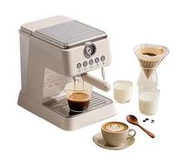 YIGECHENXIN Contrôle de température 1300W Machine à Expresso Machine à café en Acier Inoxydable Machines à café Latte Single/Double Tasse/Manuel/Un Bouton Vapeur/Quatre Modes majeurs (Blanc)