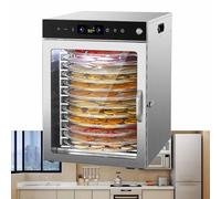 YIGECHENXIN Déshydrateur Alimentaire Commercial en Acier Inoxydable à 12 Plateaux avec Affichage numérique, Machine électrique de séchage des légumes pour Fruits, Herbes, collations, Noix 800W,220V