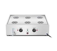 YIGECHENXIN électrique 4000W Restaurant Nourriture Vapeur Ménage Portable en Acier Inoxydable Machine à la Vapeur Four Trous Chauffeur Alimentaire Commercial Facile à Nettoyer,6 Holes