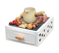 YIGECHENXIN Grill de Pique-Nique extérieur Compact Blanc Petits légumes Noix Poêle à Charbon Convient pour 3 à 5 Personnes pour Faire du thé Autour du poêle,Blanc