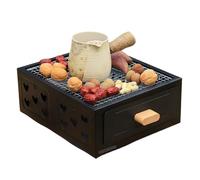 YIGECHENXIN Grill de Pique-Nique extérieur Compact Blanc Petits légumes Noix Poêle à Charbon Convient pour 3 à 5 Personnes pour Faire du thé Autour du poêle,Noir