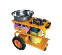 YIGECHENXIN Machine À Barbe À Papa Rotatif Électrique en Acier Inoxydable, Distributeur De Sucre Épaississant en Coton Entièrement Brossé Entièrement Automatique Adapté À La Cantine