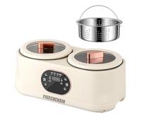 YIGECHENXIN Marmite Électrique à Double Foyer Contrôle Indépendant Marmite Chaude Antiadhésive avec Vapeur 2-en-1 Appareil de Cuisine pour Fête/Voyage/Dortoir