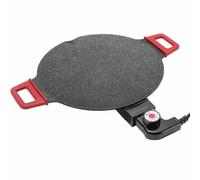 YIGECHENXIN Plaque de Cuisson électrique multifonctionnelle 30-40 cm pour la Maison 220 V/800 W 5 Niveaux de température antiadhésive et sans fumée avec Pinces et Brosse à Huile pour Barbecue,36cm