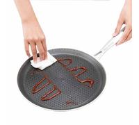 YIGECHENXIN Poêle à Barbecue en Acier Inoxydable 28 cm Camping en Plein air Machine à Frire Non Collante pour Petit-déjeuner Structure intégrée épaissie à 5 Couches pour Cuisiner des délices,24cm