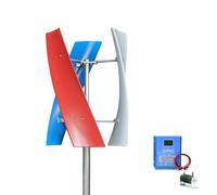 YIGECHENXIN Système d'éolienne Turbine Verticale 12V 24V 48V Kit de générateur d'éolienne 2000W avec 3 pales/Contrôleur pour Maison/terrasse/systèmes d'éoliennes,24v