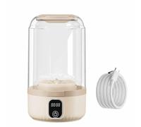 YIGECHENXIN Tasse de Lavage de Chaussette Portable, avec Fonction de synchronisation sans Cordon Mini sous-vêtements de sous-vêtements de 1,5 L à Grande capacité pour Vivre Seul (Blanc),Beige