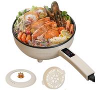 YIGECHENXIN Wok antiadhésif Intelligent Portable 220 V contrôle de la température marmite électrique Domestique multifonctionnelle équipée d'une Fonction d'isolation pour Le Riz, la marmite