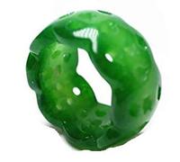 yigedan Bague de mariage en jade vert naturel avec pierre précieuse sculptée rétro