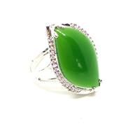 yigedan Bague en argent 925 ornée de jade naturelle de Hotan