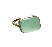 YIGEDAN Bague en jade vert pour femme - Réglable et parfaite pour les fêtes, Cristal