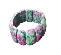 YIGEDAN Bracelet extensible en jade rouge et vert naturel pour femme, Cristal