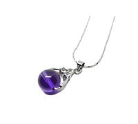 yigedan Collier boule en argent améthyste naturelle