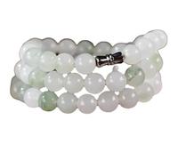 YIGEDAN Collier de perles rondes en jade vert naturel de 10 mm AAA+ - 45,7 cm, Cristal