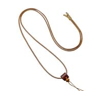 yigedan Collier réglable en cuir véritable tressé pour pendentifs en jade, cristal et pierre Marron