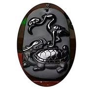 yigedan Naturel sculpté à la main d'Obsidienne Dragon Tortue Crane Collier Pendentif
