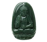yigedan Pendentif Bouddha Sakyamuni en jade naturel Bodhisattva