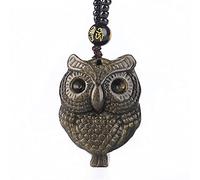 yigedan Pendentif en pierre naturelle obsidienne dorée - Pour homme ou femme