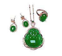 yigedan S925 Collier Bouddha en jade vert naturel pour femme