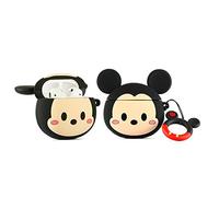 YIGEYI Airpods Étui en Silicone Compatible avec Les Airpods 1 et 2 Case Couverture de Dessin Animé 3D Mignon Drôle [Série Légère D'anime DSN Avatar] (Mickey Face)