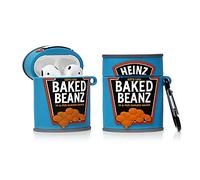 YIGEYI Airpods Étui en Silicone Compatible avec Les Airpods 1 et 2 Case Couverture de Dessin Animé 3D Mignon Drôle [Série de Boissons en Conserve] (Sauce aux Haricots Cuits au Four)